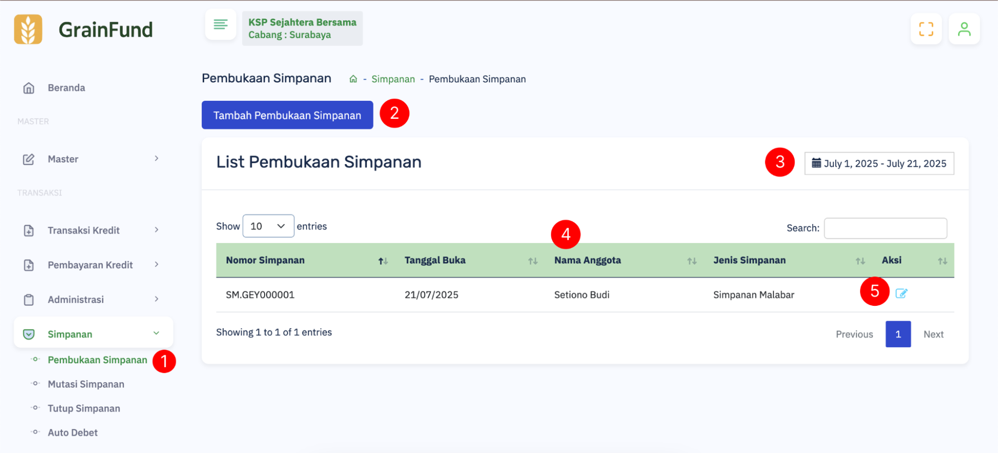 Halaman Pembukaan Simpanan 0
