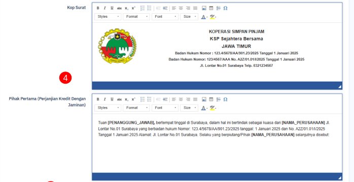 Halaman Setup Perusahaan 2