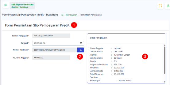 Halaman Pembayaran Kredit 1